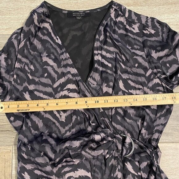All Saints Women’s Size 8 Irina Remix Jumpsuit Animal Print Romper Long Sleeve - Picture 12 of 16